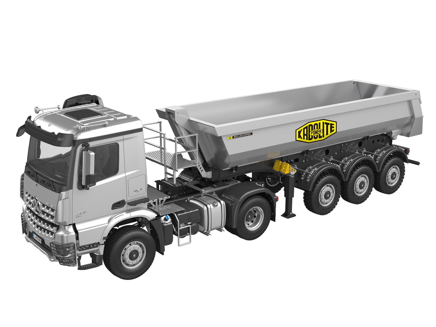 Kabolite 5801 RTR Car 1/14 Scale 4X4 RC Tractor Truck 3Axles AWD With Electric Lifting Hopper Dump Trailer Tipper Battery