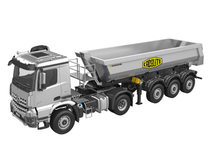 Kabolite 5801 RTR Car 1/14 Scale 4X4 RC Tractor Truck 3Axles AWD With Electric Lifting Hopper Dump Trailer Tipper Battery