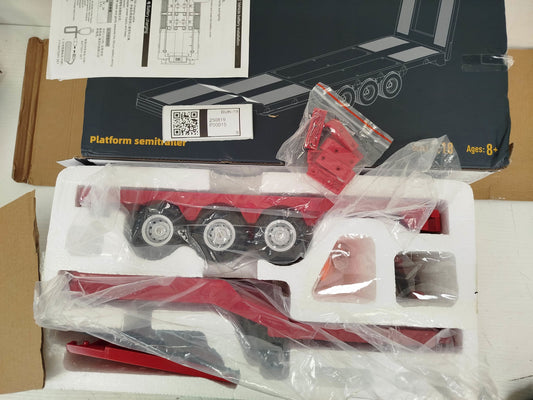 Second Hand 3 Axle Plastic Semi Trailer Flatbed 1502 for 1/18 Remote Control Tractor Truck HUINA 1501 RC Lorry Car Model Upgrade Parts