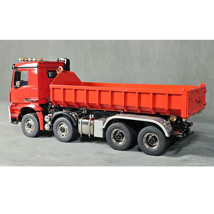 8X8 1/14 Remote Control Hydraulic Roll On Off Dumper 5 Valves RC Full Tipper 3Speed Transmission Light System Sound No Battery