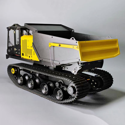 Metal 1/14 Hydraulic RC Dump Truck T14R Panther Crawler Tracked Tipper RTR Construction Machine Light Sound System Flysky ST8 Radio Engineering Vehicle