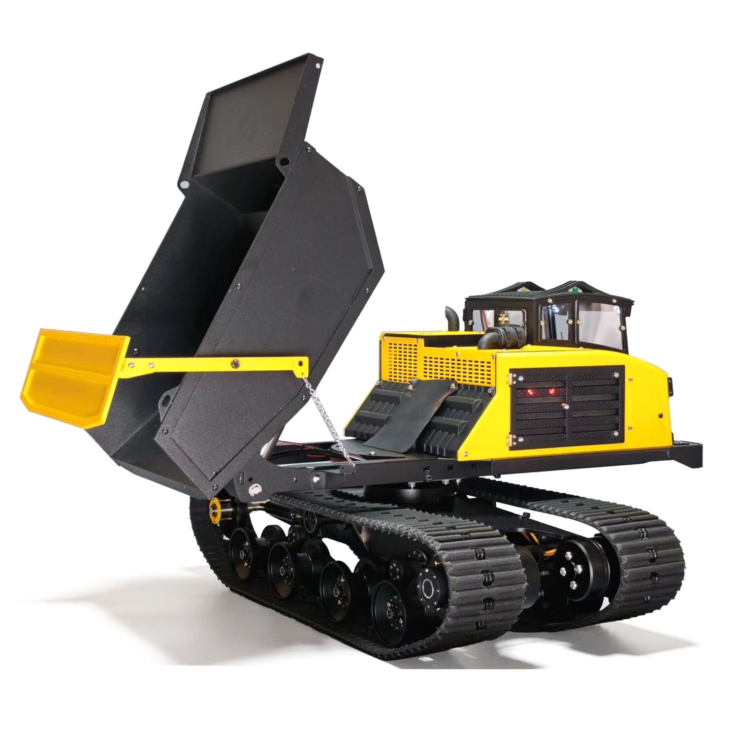 Metal 1/14 Hydraulic RC Dump Truck T14R Panther Crawler Tracked Tipper RTR Construction Machine Light Sound System Flysky ST8 Radio Engineering Vehicle