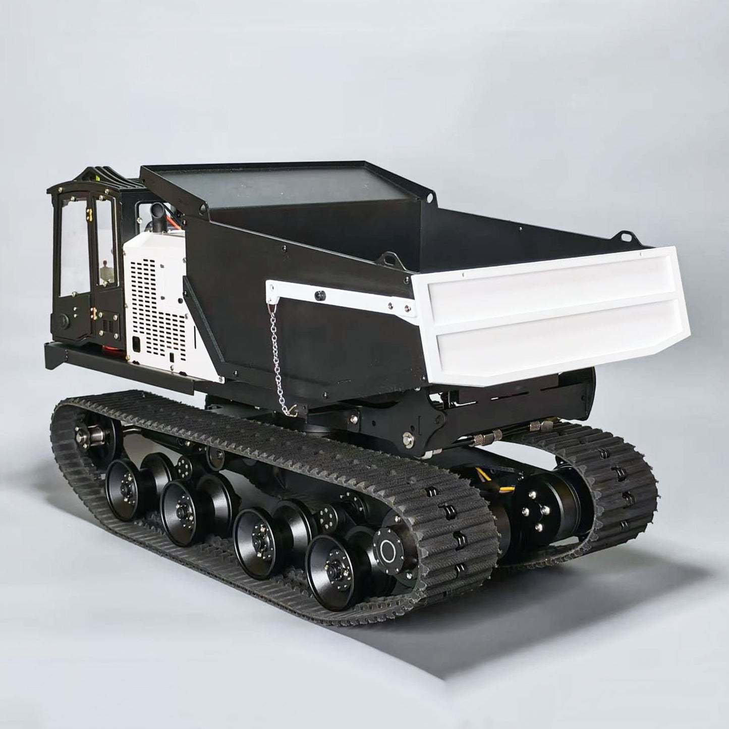 Metal 1/14 Hydraulic RC Dump Truck T14R Panther Crawler Tracked Tipper RTR Construction Machine Light Sound System Flysky ST8 Radio Engineering Vehicle