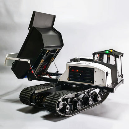 Metal 1/14 Hydraulic RC Dump Truck T14R Panther Crawler Tracked Tipper RTR Construction Machine Light Sound System Flysky ST8 Radio Engineering Vehicle