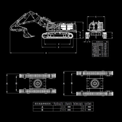 TOUCAN RC HOBBY 1/14 Metal Remote Control Hydraulic Tracked Excavator 385CF RC Digger Brushless Motor Light System Flysky PL18EV LITE Radio