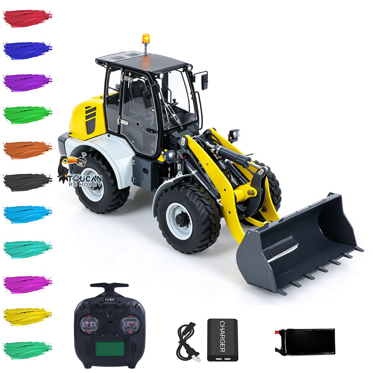 LESU Metal 1/14 Remote Control Hydraulic Loader Aoue WA100M-8 RTR 4CH Valve RC Engineering Vehicle Quick Coupler Lights Sounds