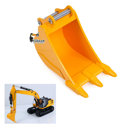 1/12 RC Hydraulic Excavator Metal Trapezoidal Bucket Narrow Toothless Toothed Grille Rake Attachment for 323GX Digger Construction Vehicle
