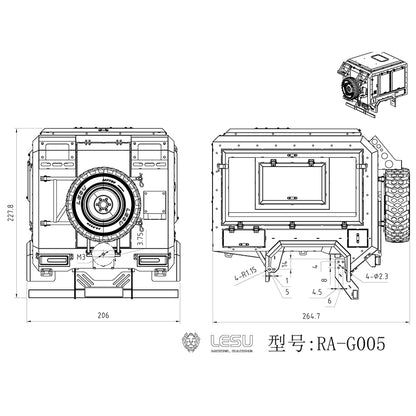 1/10 Carriage for LESU RAVE-UM406 RC Off-Road RC Crawler