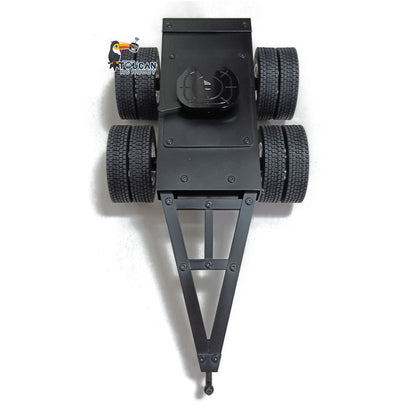Remorque à 2 essieux en métal 1/14 avec traction à sellette pour camion tracteur RC