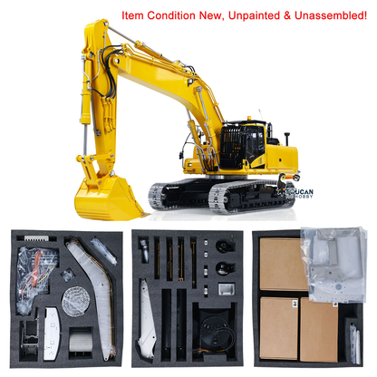 LESU 1/14 Metal Remote Control Hydraulic Tracked Excavator RTR Aoue PC500 RC Digger 7Ways Valve PL18EV Lite Radio Light Battery