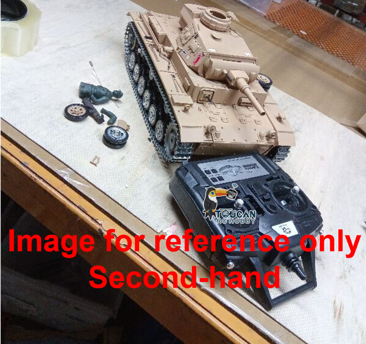 Fast Free Shipping Second Hand US Stock Henglong 1/16 7.0 Customized Panzer III H RTR RC Tank 3849 Metal Tracks Wheels