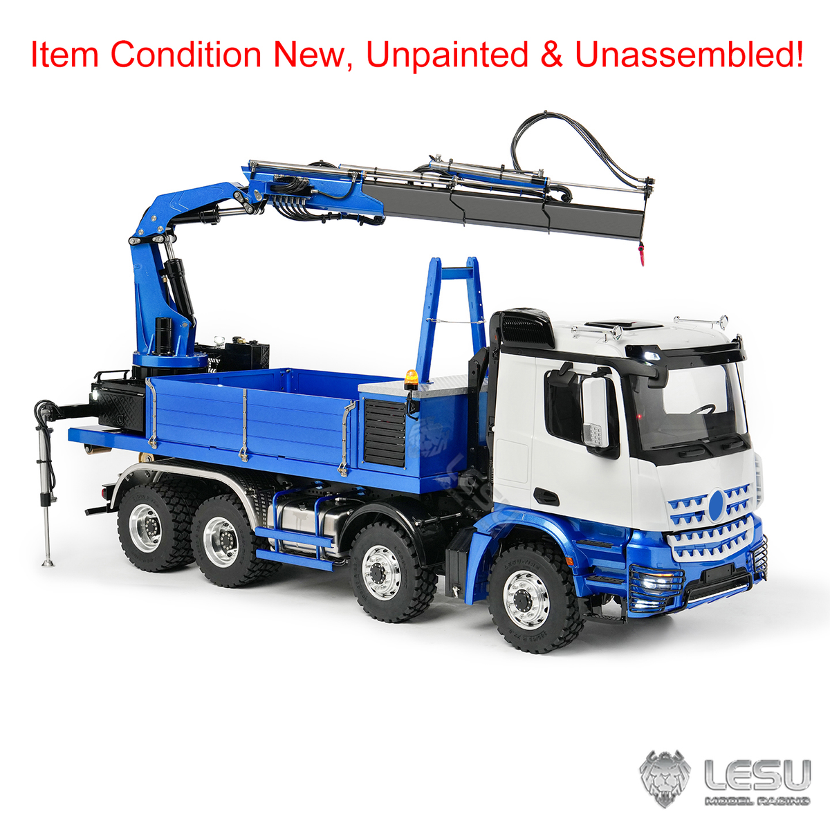 LESU 2Speed 1/14 RC Hydraulic Roll On off Dumper Truck Crane Model Metal 8x8 Chassis Electric Tipper 2+7CH Valve Axles Lock