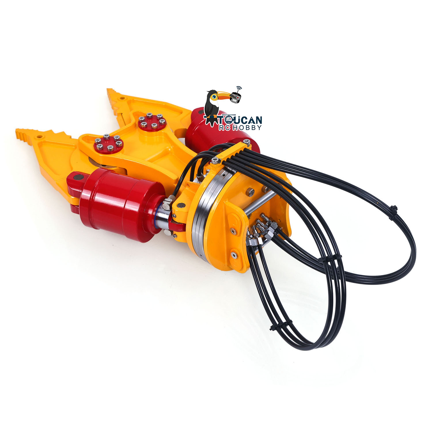 1/12 RC Hydraulic Excavator Attachments Metal Electric Hammer Hydraulic Shear Grille Bucket Rake Ripper Grading Bucket Set for C395 LR976 EC650