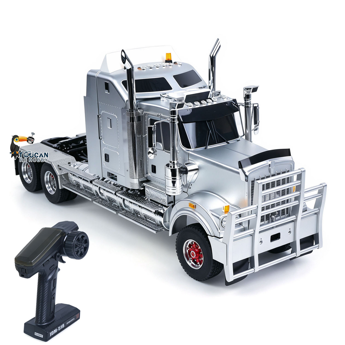 JDM 518K 6x4 1/14 Metal Remote Control Tractor Truck C509 2 Speed Gearbox RC Lorry Car Motor ESC Light Sound System RTR Model