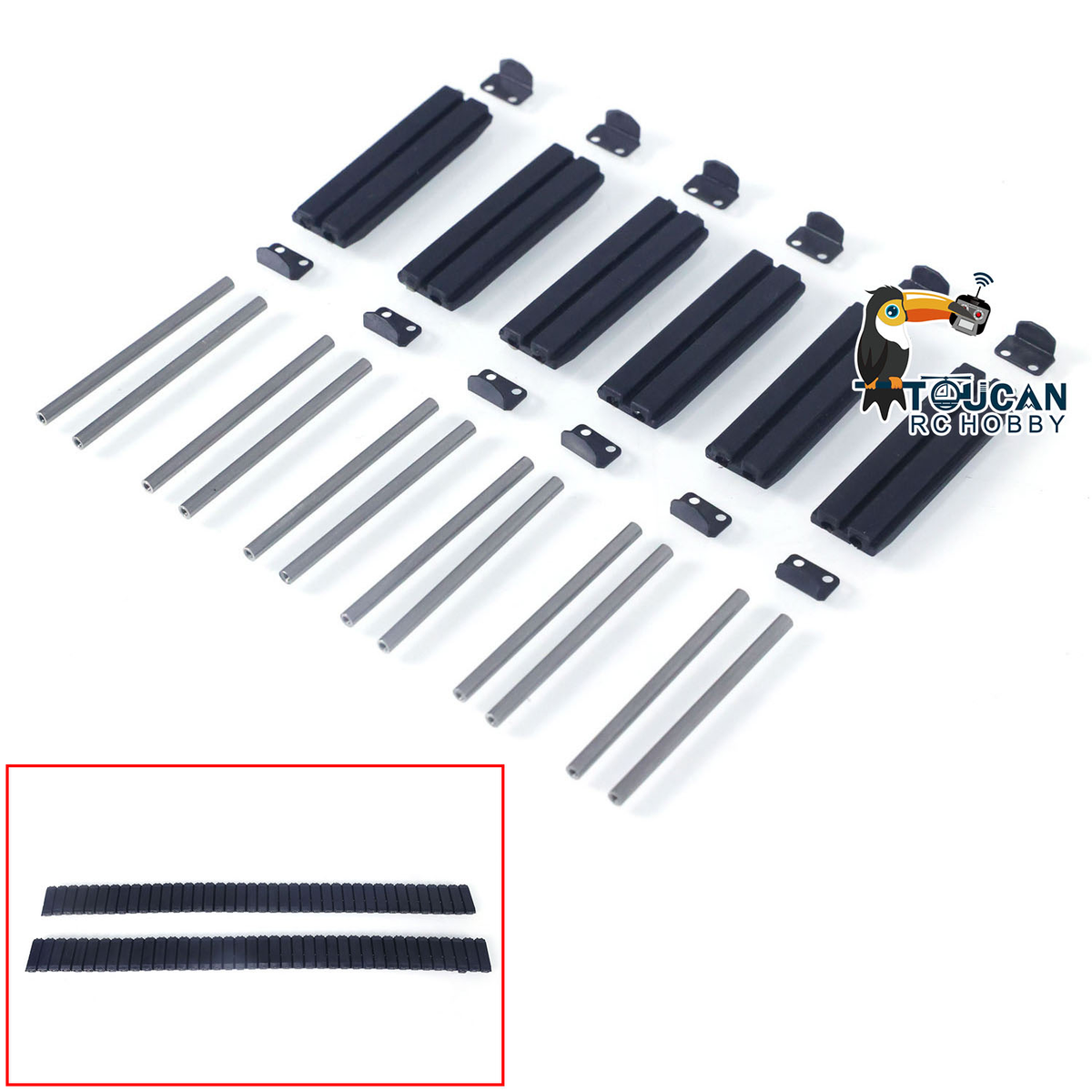 SFROG Metal GPS Bucket Tracks Rubber Pads Fork Ripper for 1/14 RC Hydraulic Excavator ZX135US Digger Upgraded Parts for Construction Vehicle Enthusiast