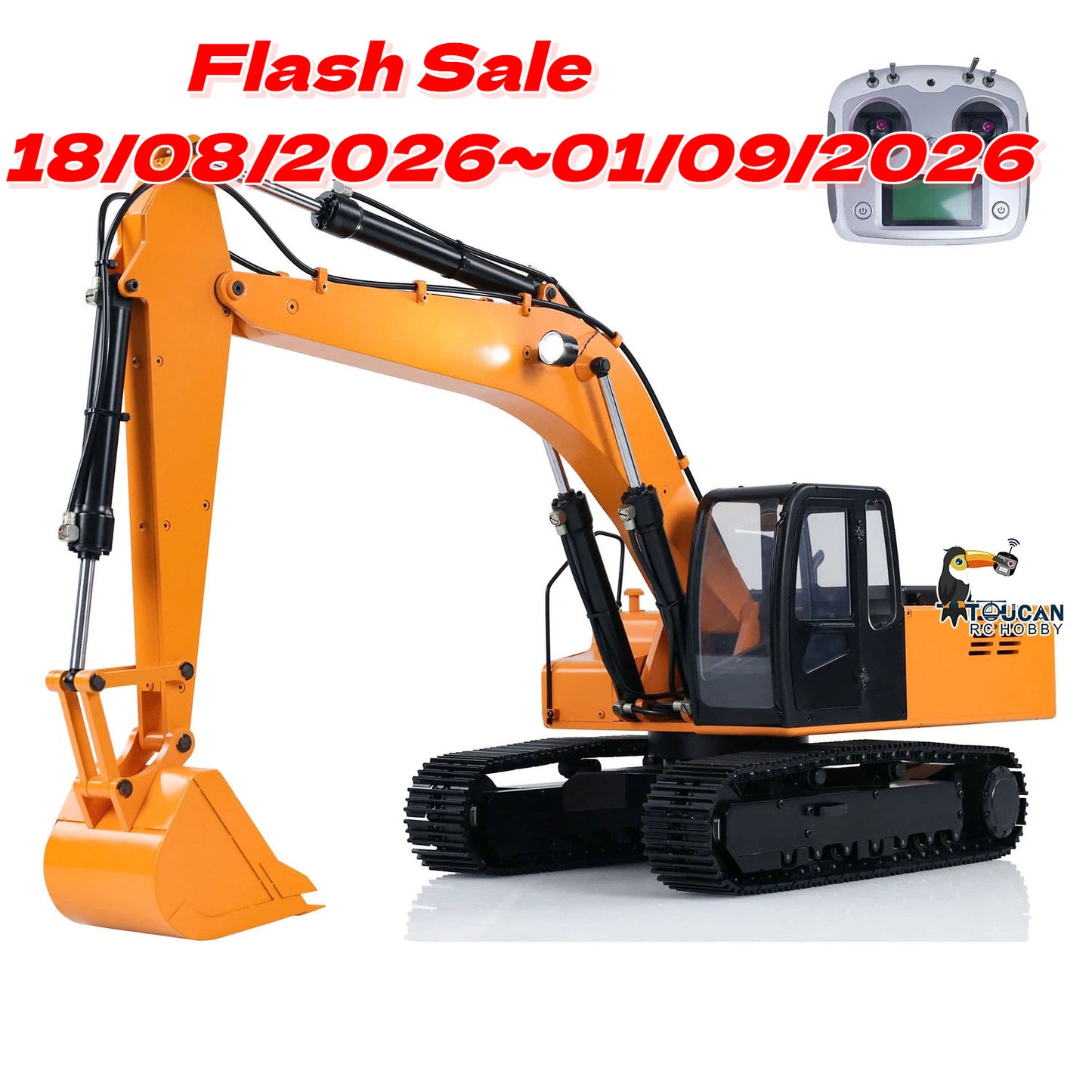 Flash Sale US STOCK JDM 1/12 Hydraulic Excavator Painted Assembled RC Model Pump Tracks Light Radio