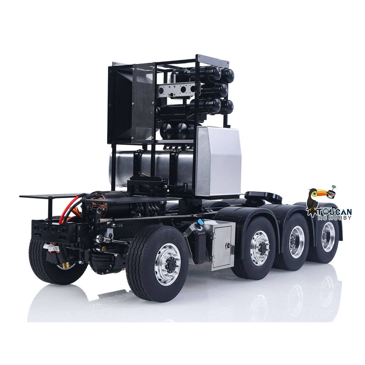 TOUCAN RC HOBBY LESU Metal RC Assembled Heavy-duty Chassis for 1/14 Scale 1851 3363 Tractor Truck 3 Speed Transmission Highline Equipment Rack Truck UpgradeParts