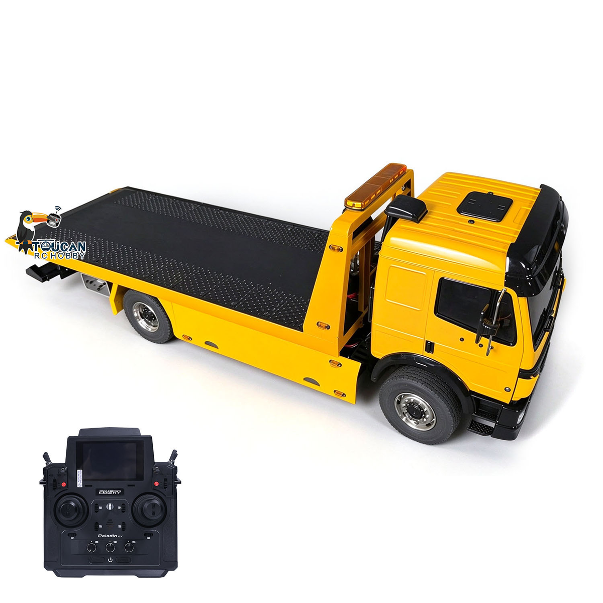 Metal 4x4 1/14 Remote Control Hydraulic Road Rescue Truck 3348 3-Speed Gearbox Flatbed Tow Trucks Rollback Wrecker Diff Locks