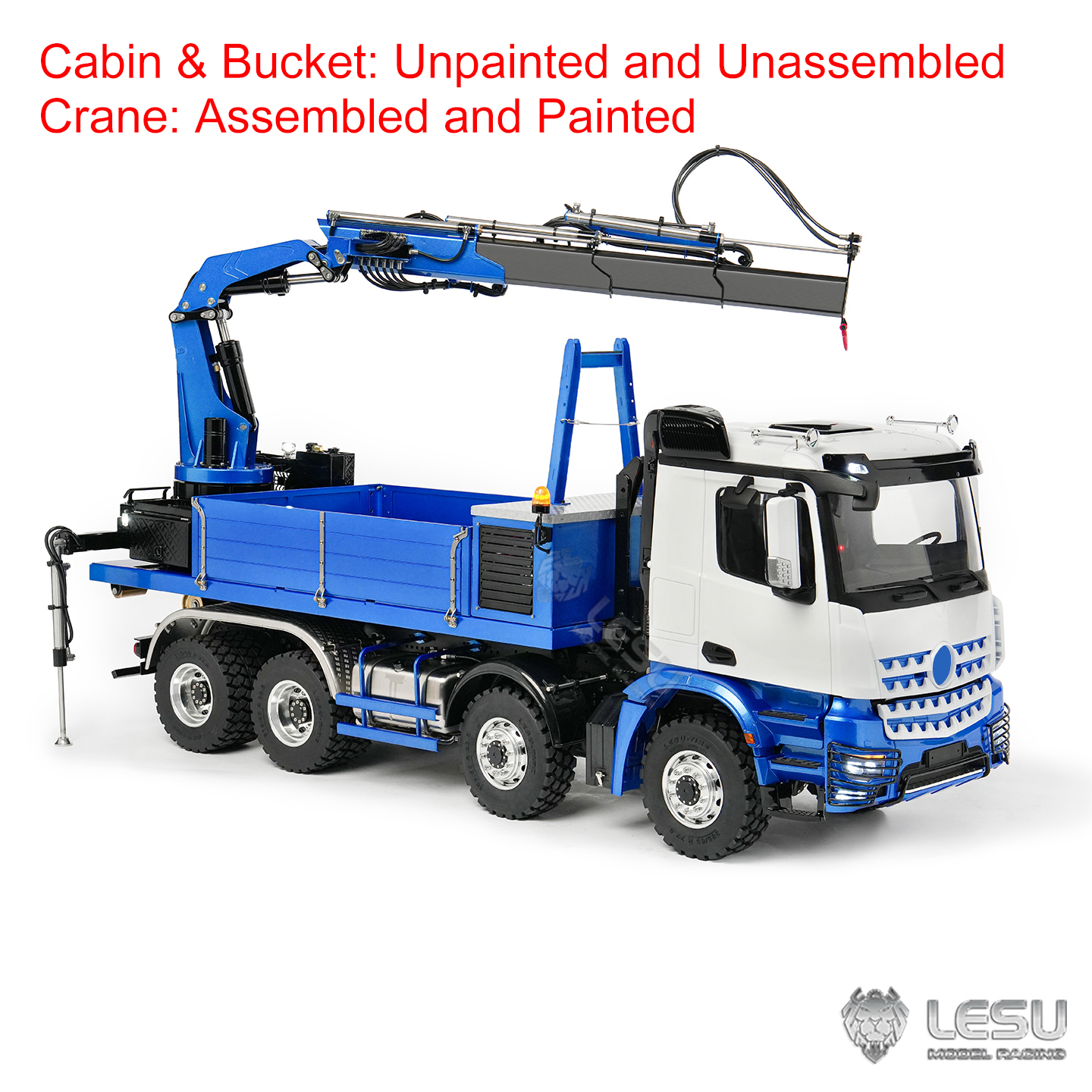 LESU 2Speed 1/14 RC Hydraulic Roll On off Dumper Truck Crane Model Metal 8x8 Chassis Electric Tipper 2+7CH Valve Axles Lock