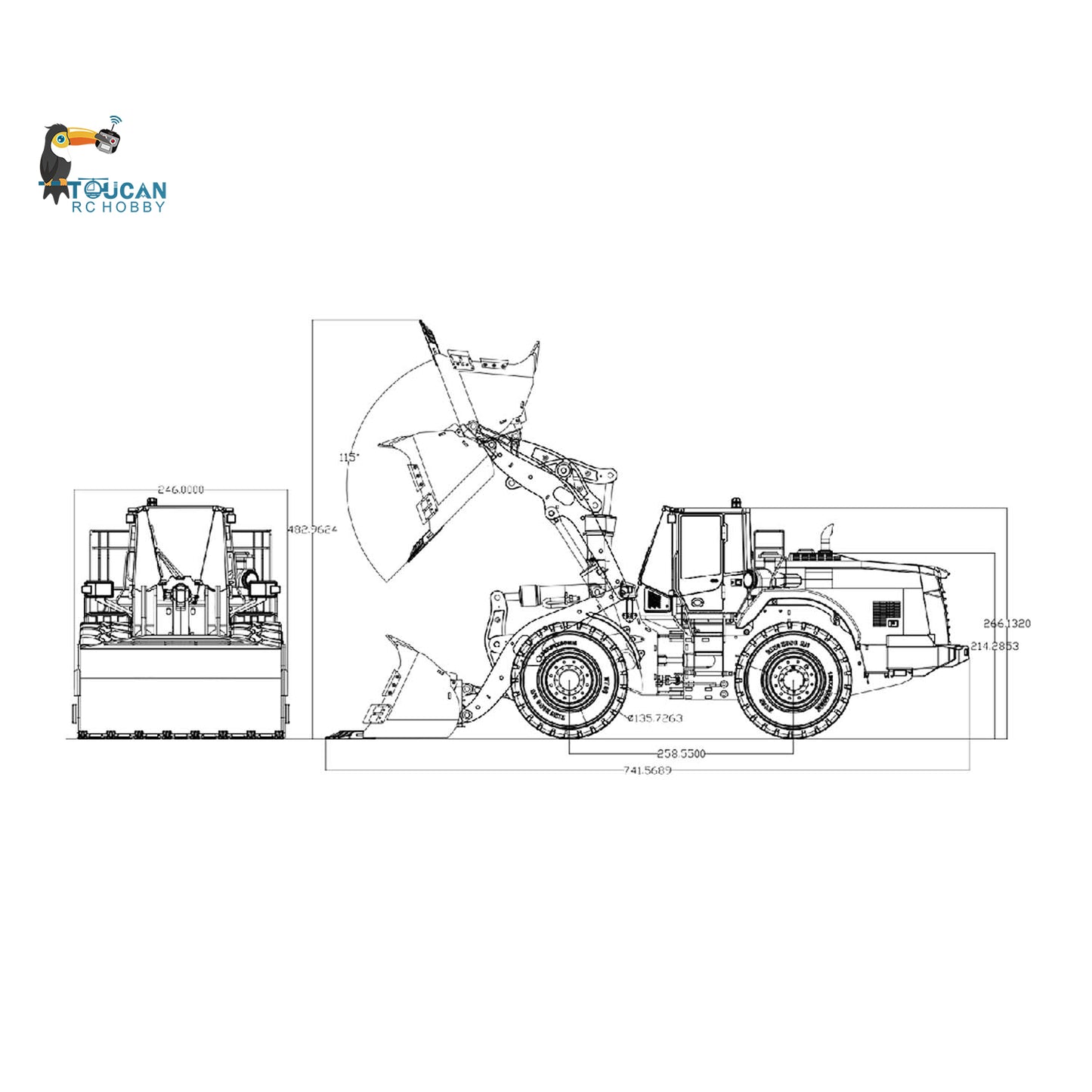 Fast Shipping MT Model Metal 1/14 RC Hydraulic Loader WA480 KOMATSU RTR Construction Vehicles