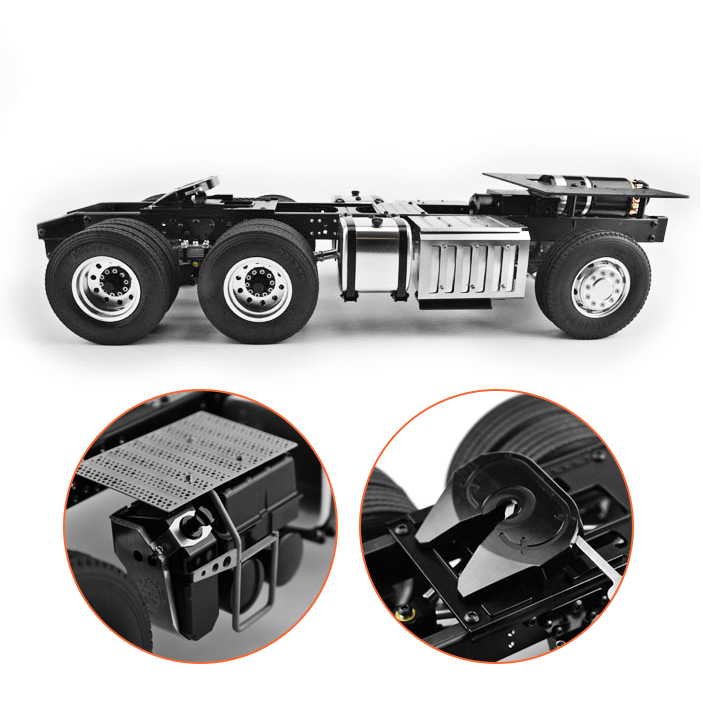 LESU 6x6/6x4 Metal Chassis 20130016-A/B with 2 Speed Transmission for 1/14 DIY TAMIYA 3363 1851 Tractor Truck Model Spare Part