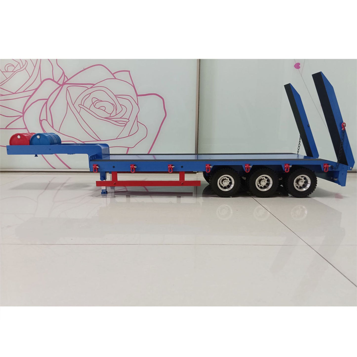 Semi-remorque en métal à 3 essieux pour camion tracteur RC 1/14