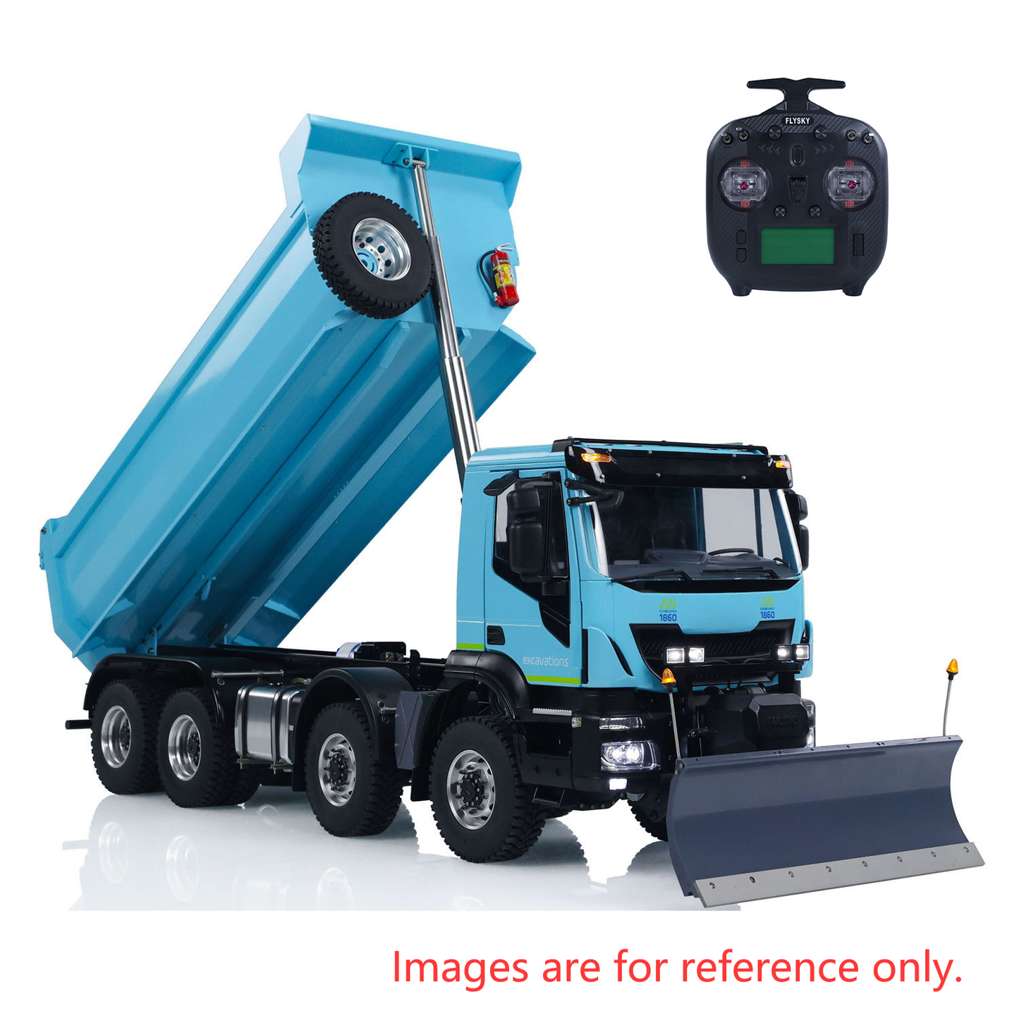 Second Hand CA Stock 8x8 1:14 Hydraulic Radio Control Tipper Car RC 2-speed Dump Truck Sound Light