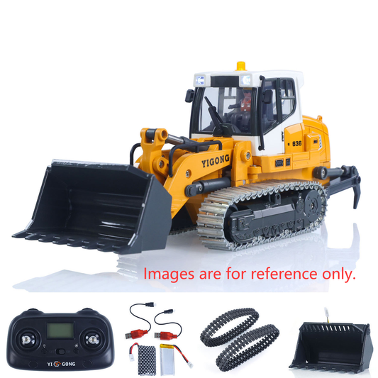 Second Hand US Stock 1:50 RC Electric Lifting Tracked Loader LR636 2.4G Construction Vehicle Metal Bucket Tracks Ripper RTR Model Light Sound Battery