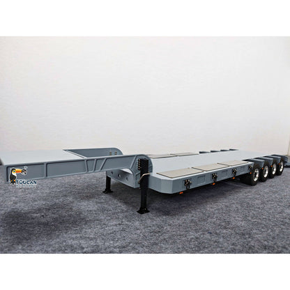 Metal 3Axles Gooseneck Low Flatbed Trailer Manual Support Legs for 1/14 Remote Control Tractor Truck 4151AK RC Lorry Car Model