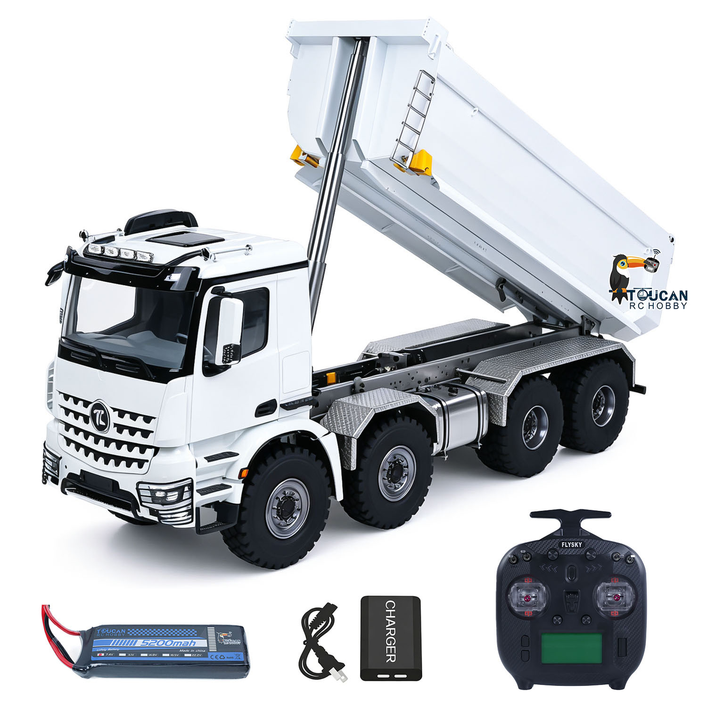 MD 1/14 8*8 Metal RC Hydraulic Dump Truck 3348 2Speed Remote Control Tipper Differential Locks Brushless Motor Radio Light Sound