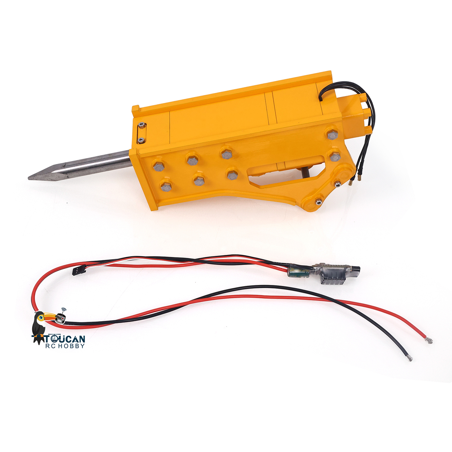 1/12 RC Hydraulic Excavator Attachments Metal Electric Hammer Hydraulic Shear Grille Bucket Rake Ripper Grading Bucket Set for C395 LR976 EC650