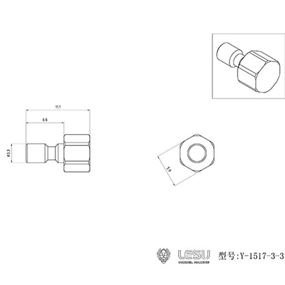 Metal 1/14 LESU Tubing Connector / Plugging Nozzle for TAMIYA RC Dumper Truck Hydraulic System