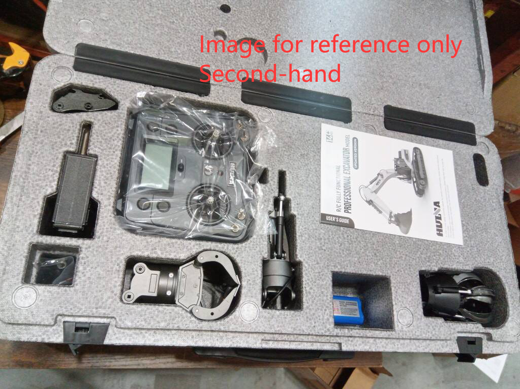 Second Hand US Stock HUINA New Upgrade 580 1/14 Metal Excavator Model Engineering Vehicle Electric Ball Grabber 360 Rotating Shear Claw Sound Lights