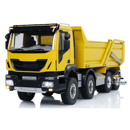 Metal 1/14 8x4 Painted Assembled PNP Hydraulic Flip-over Cover RC Truck Dumper Tipper With Light Sound System