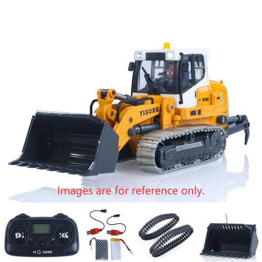 Second Hand US Stock 1:50 RC Electric Lifting Tracked Loader LR636 2.4G Construction Vehicle Metal Bucket Tracks Ripper RTR Model Light Sound Battery