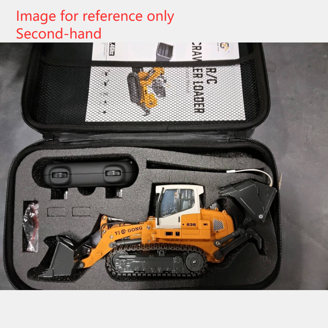 Second Hand CA Stock 1:50 RC Electric Lifting Tracked Loader LR636 2.4G Construction Vehicle Metal Bucket Tracks Ripper RTR Model Light Sound Battery