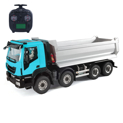 MD 1/14 8x8 Hydraulic RC Dump Truck Metal Remote Control Tipper Car Sound Light