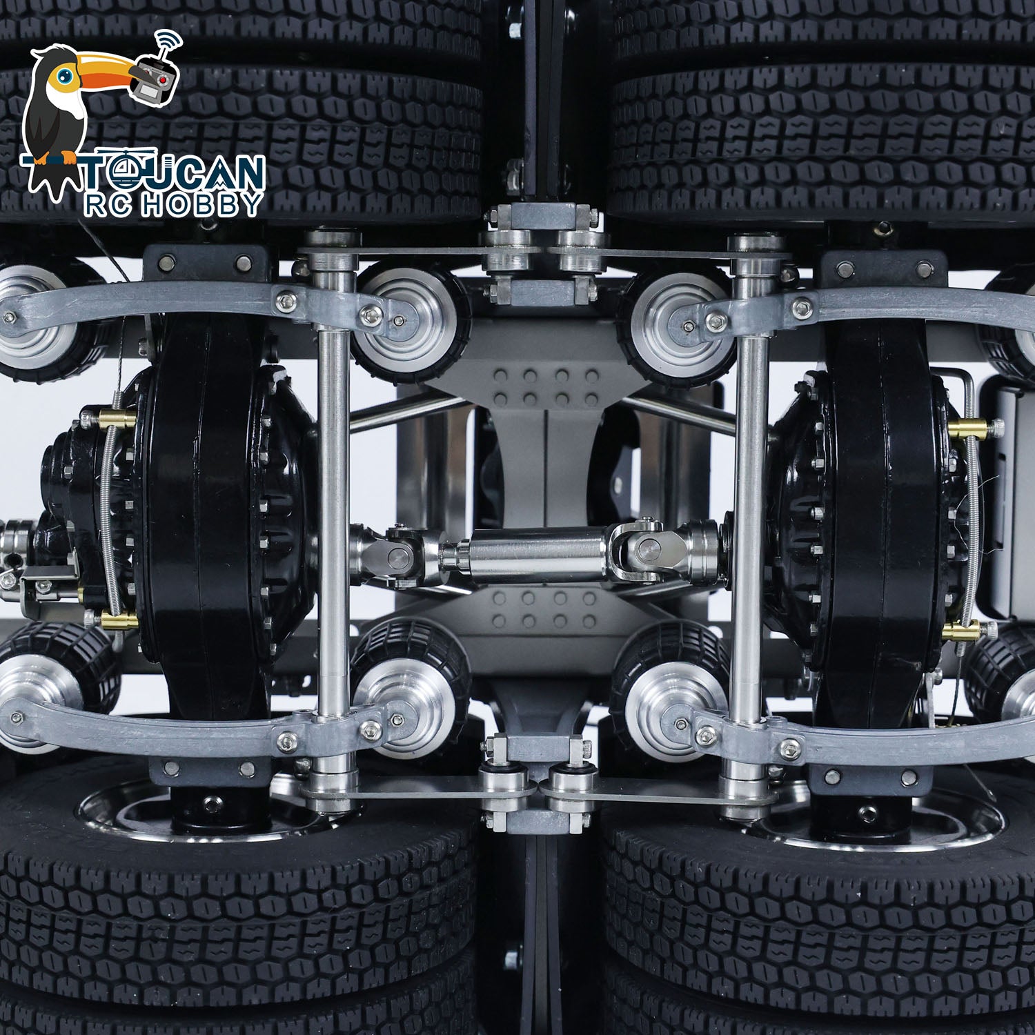 ScaleC RC articulated truck metal chassis structural build quality close up detail