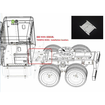 1/14 Metal Anti-skid Plate Side Light Bar LED Lights for 56301 RC Tractor Truck Remote Control Car Model