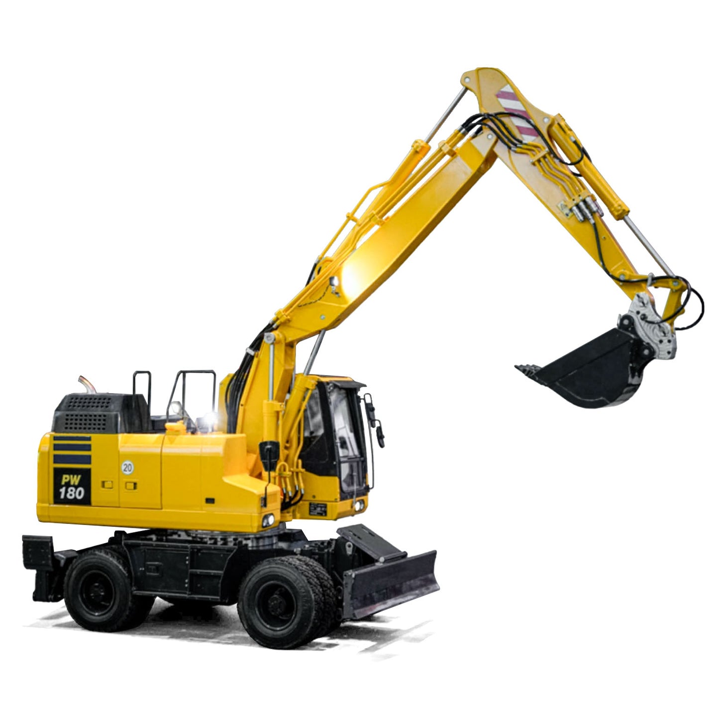 1/12 Remote Control Hydraulic Wheeled Excavator PW180 10CH Valve Metal Construction Vehicle Axle Lock Support Legs Front Shovel
