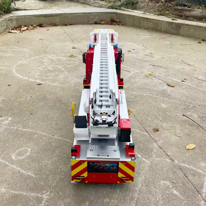 1/14 Remote Control Lift Ladder Fire Truck Electric RC Rescue Vehicle 4x4 Metal Chassis Flysky ST8 Radio Light System Sounds
