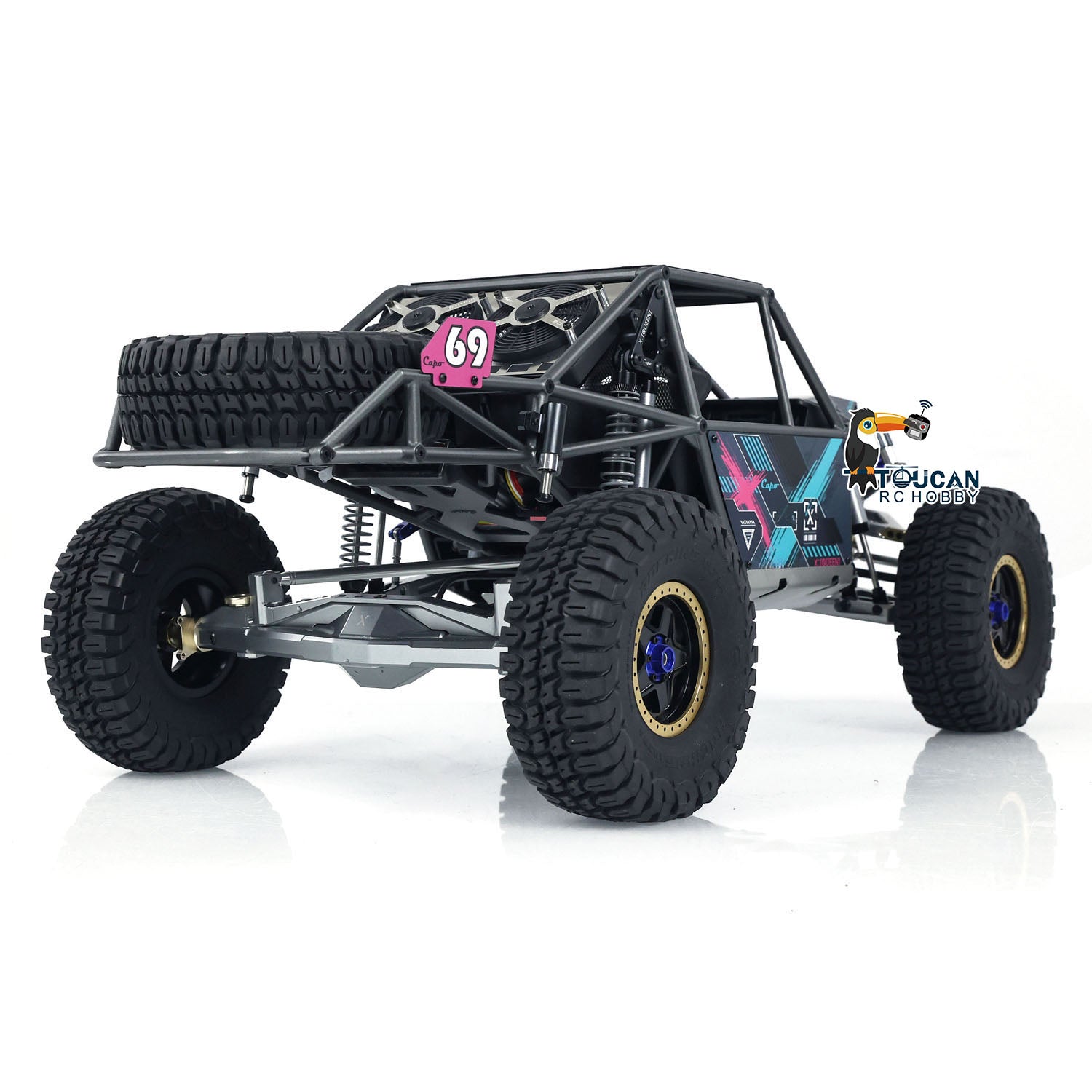 CAPO QueenX 1/8 4x4 metal RC crawler rear right view