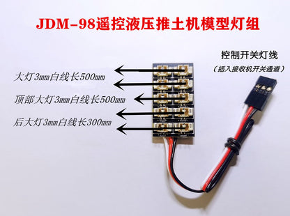 LED Light System For 1/14 JDM-88 Hydraulic RC Loader Model RC Bulldozer Model DIY Parts