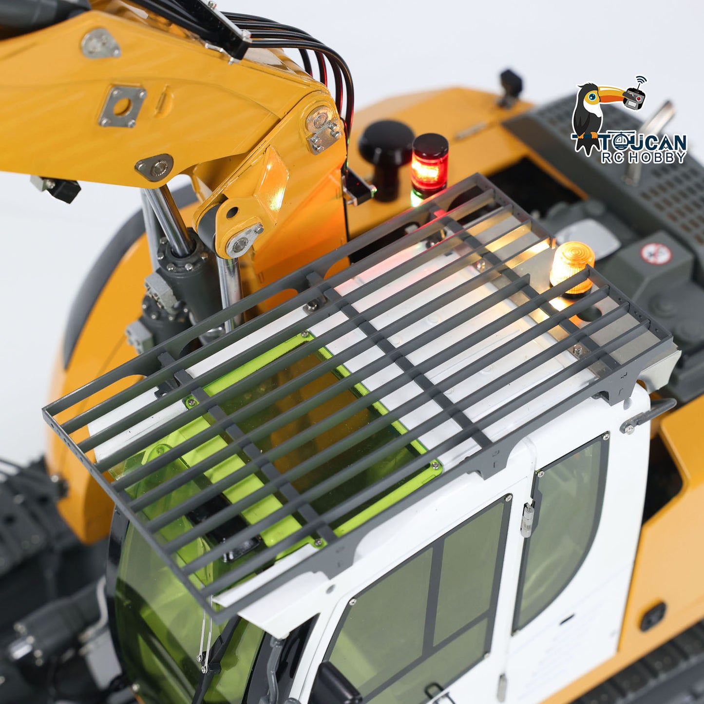 CUT 914 RC Excavator Cab Roof Metal Protection Guard Detail