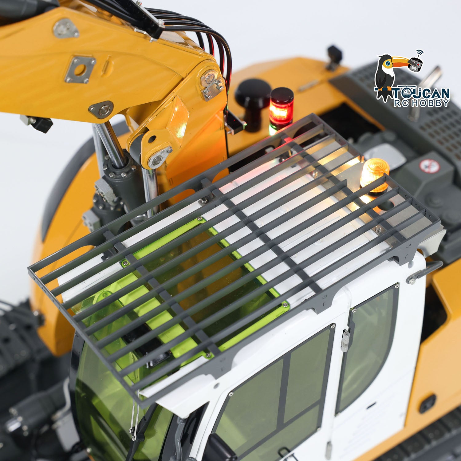CUT 914 RC Excavator Cab Roof Metal Protection Guard Detail