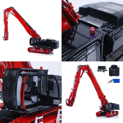 adjustable cab angle and weight distribution design RC hydraulic excavator stability feature display