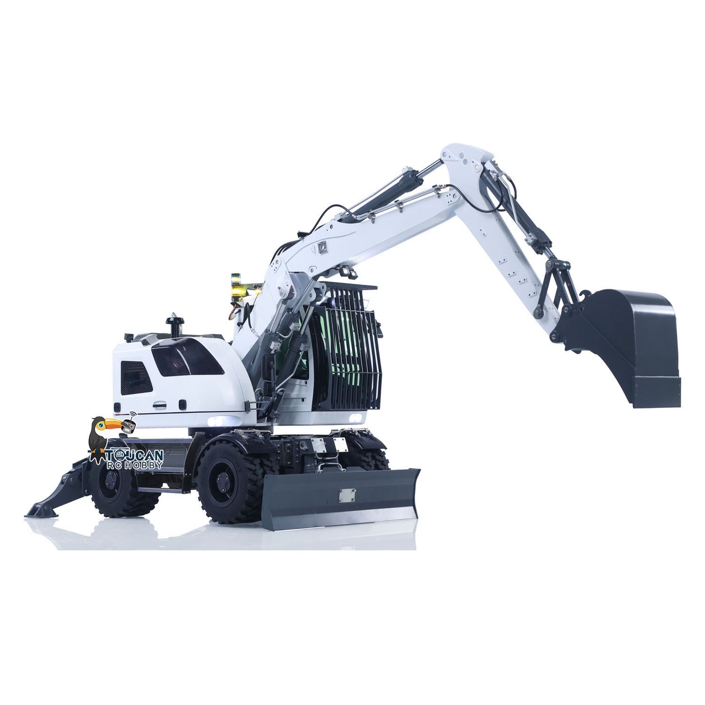 CUT LR914 1/14 metal hydraulic RC wheeled excavator with raised boom arm