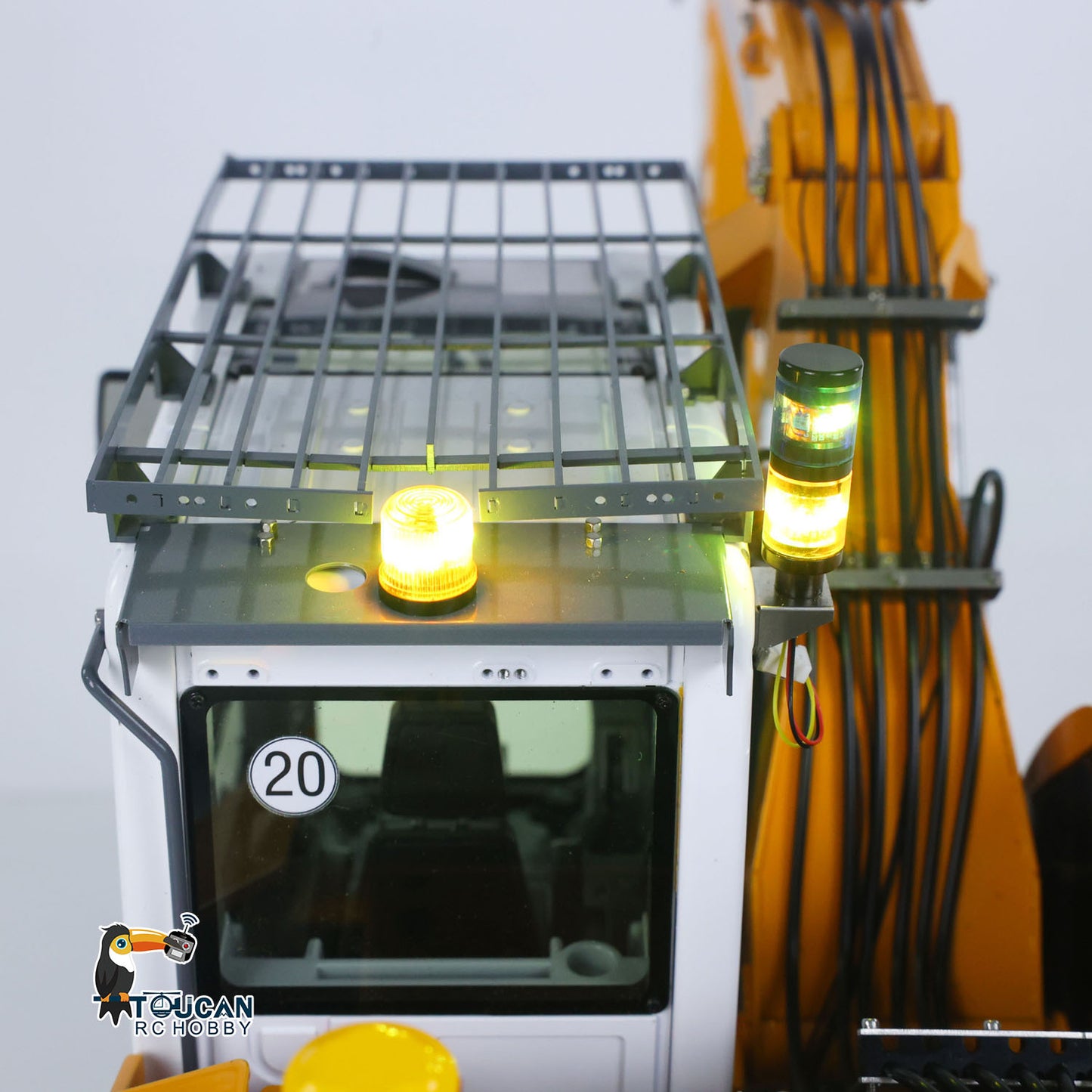 CUT LR914 1/14 metal hydraulic RC wheeled excavator cab roof detail
