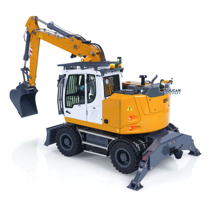 CUT LR914 1/14 metal hydraulic RC wheeled excavator rear left view