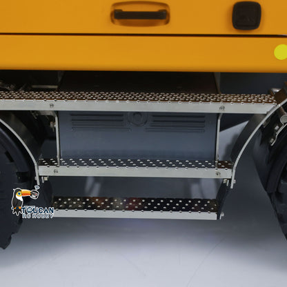 CUT 1/14 RC 914 Standard Wheeled Excavator Chassis Side Close‑Up, Metal Anti‑Slip Step And Built‑In Battery Compartment Structure